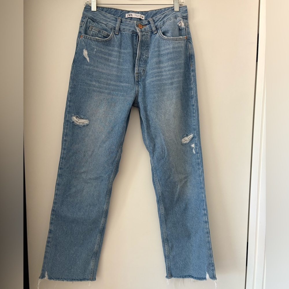Zara Light Blue Denim crop Jeans